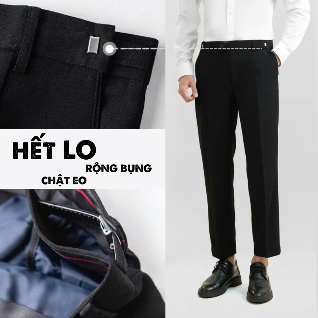 [HÀNG VIỆT - VẢI ĐẸP] Quần Âu nam Sidetab chỉnh eo dáng baggy ống xuông Hàn Quốc co giãn HS HOÀNG SỰ