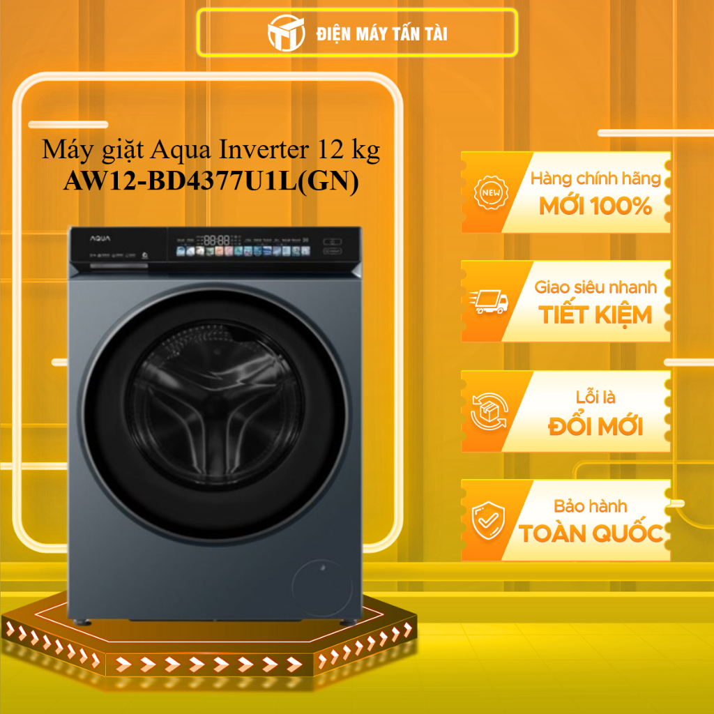 (HCM) - AW12-BD4377U1L(GN) - Máy giặt Aqua Inverter 12 kg AW12-BD4377U1L(GN)