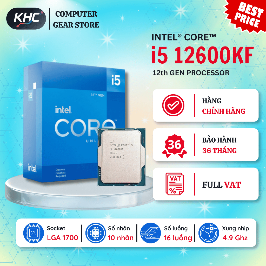 CPU Intel Core i5 12600KF Tray New (Full VAT)