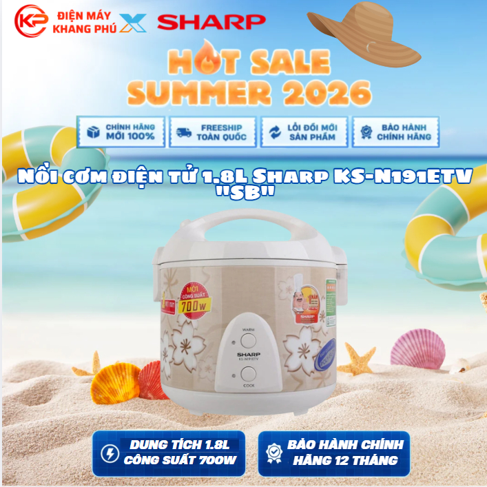 Nồi cơm điện tử 1.8L Sharp KS-N191ETV "SB"