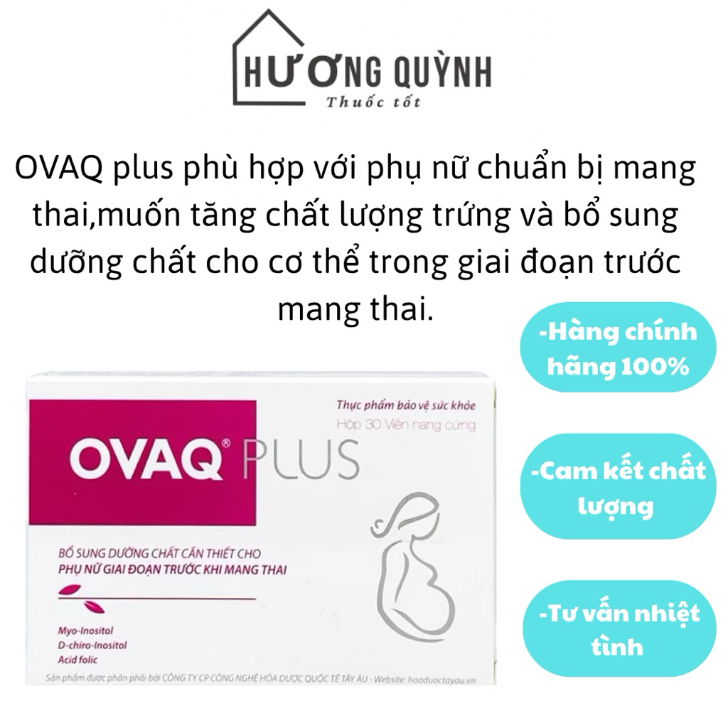 OvaQ Plus Bổ Trứng Cho Phụ Nữ Thả Bầu ,Chuẩn Bị Mang Thai, Hỗ Trợ Chất Lượng Trứng (hộp 30viên và hộ