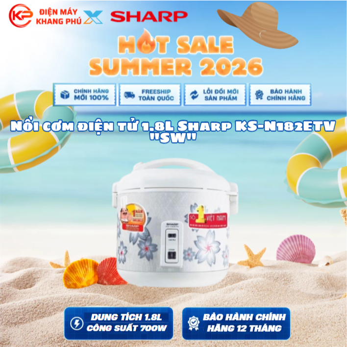 Nồi cơm điện tử 1.8L Sharp KS-N182ETV "SW"