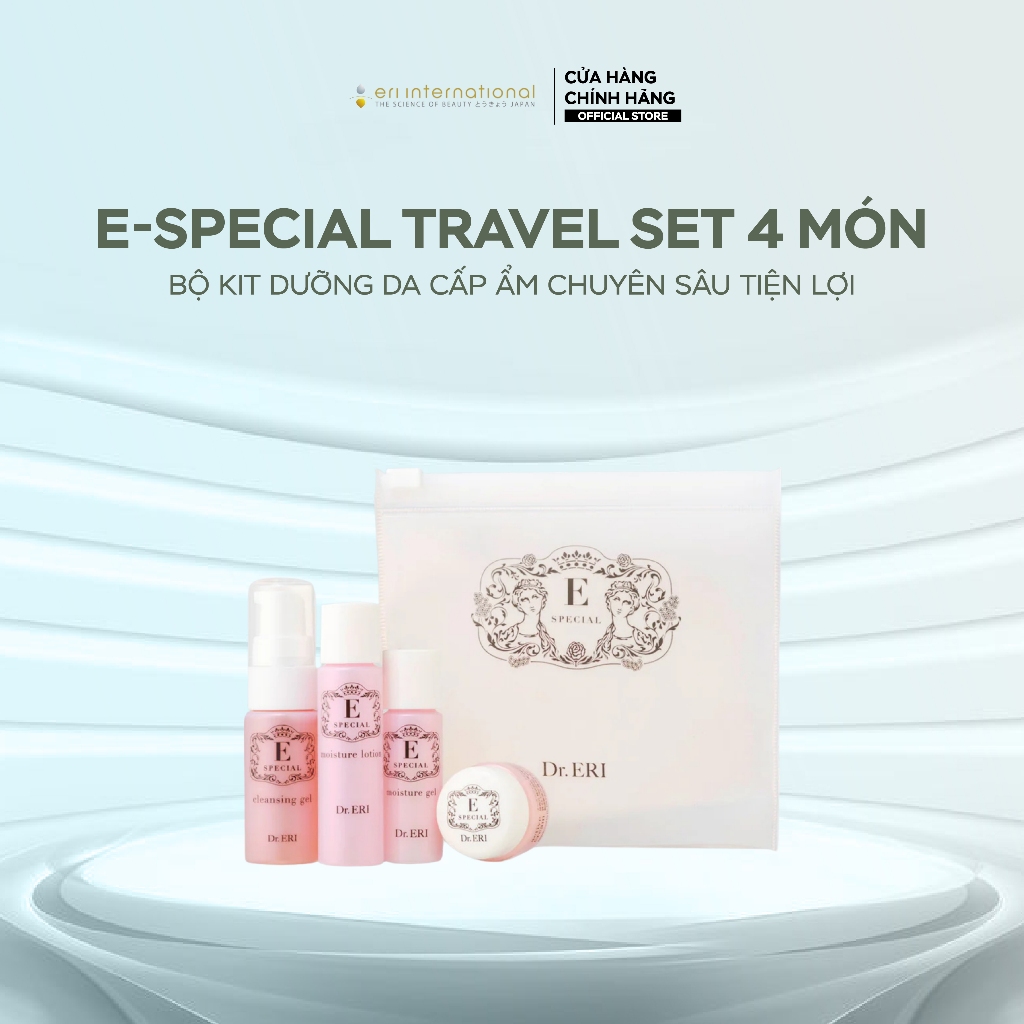 Bộ kit dưỡng da cấp ẩm chuyên sâu tiện lợi E-Special Travel Set 4 món
