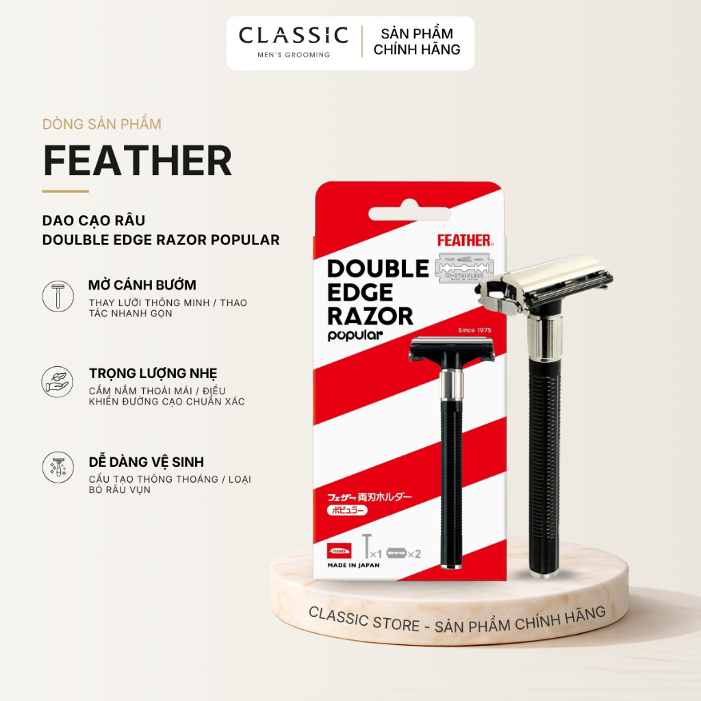 Dao Cạo Râu Feather Double Edge Razor Popular