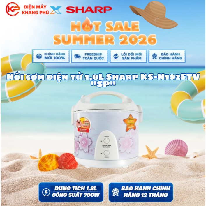 Nồi cơm điện tử 1.8L Sharp KS-N192ETV "SP"