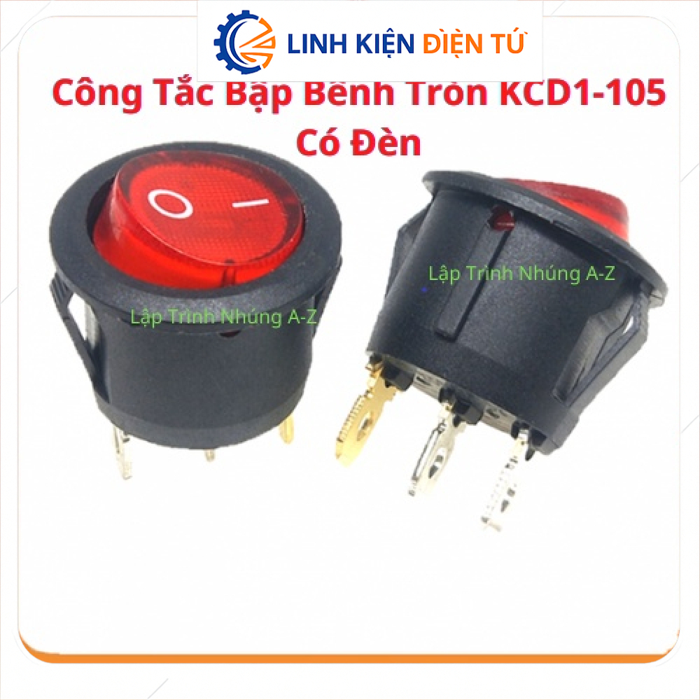 [Linh Kiện Điện Tử][G98] Công Tắc Bập Bênh Tròn KCD1-105 Có Đèn