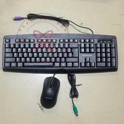 Bộ bàn phím và chuột chân tròn PS2 cho máy tính PC, đồng bộ DELL HP Lenovo, máy tính công nghiệp, CN