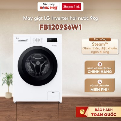 Máy giặt LG lồng ngang Inverter hơi nước 9kg màu trắng FB1209S6W1 [GIAO TOÀN QUỐC]