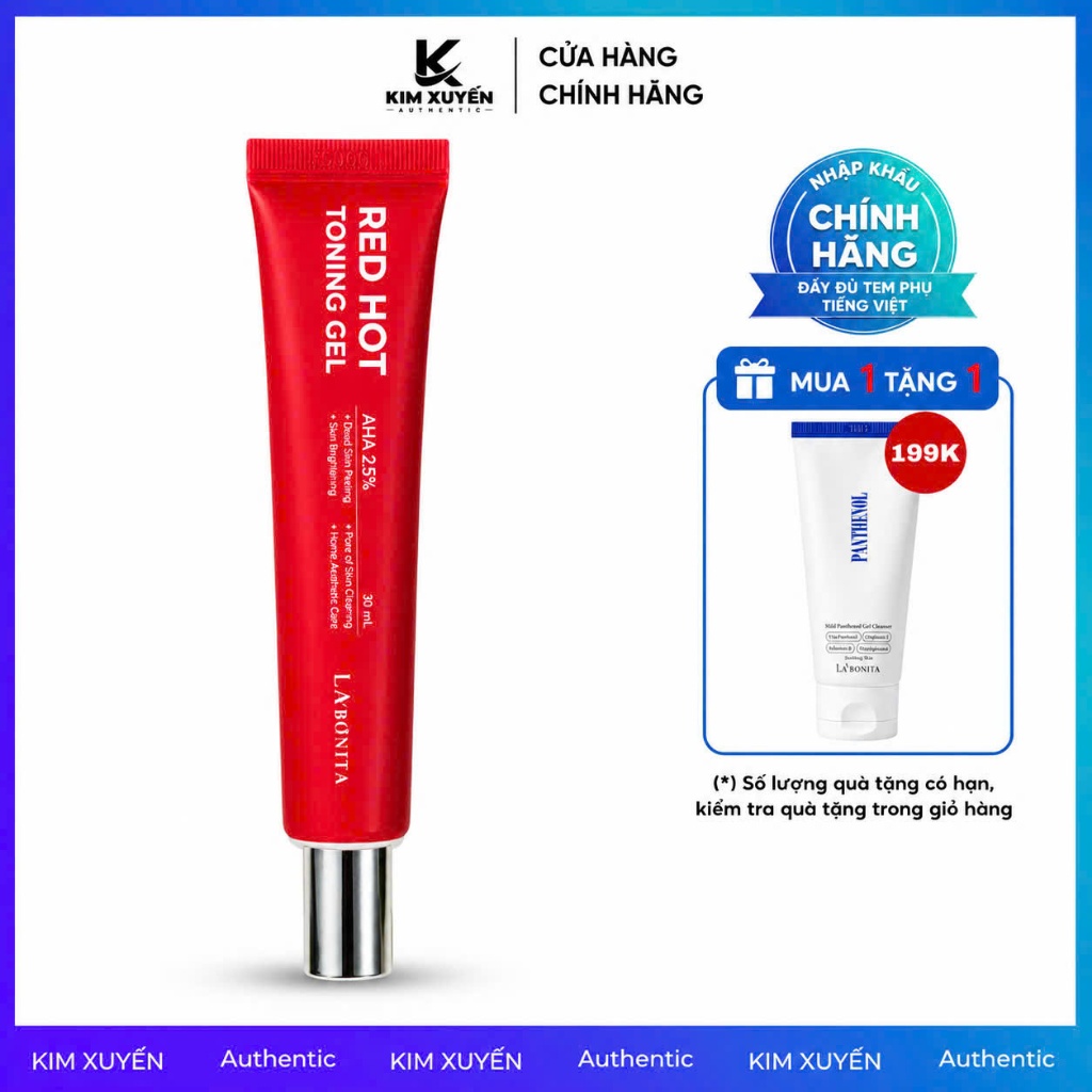 [ TẶNG 1 SRM LABONITA 50ML] Peel da Labonita Red Hot Toning Gel AHA 25%+Lợi khuẩn Lact 30ML