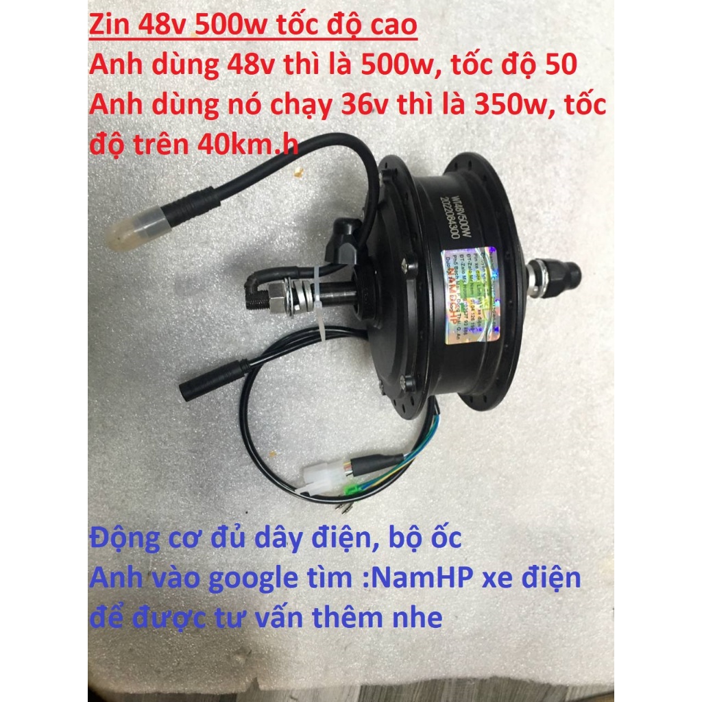 Động cơ 500w 48v,  động cơ chế xe đạp thể thao thành xe điện Hàng xịn, Động cơ 500w, động cơ lắp xe 
