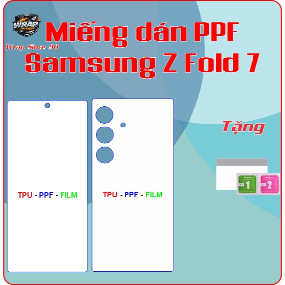 Miếng dán PPF bảo vệ điện thoại Samsung Z Fold 7 (Z Fold7)