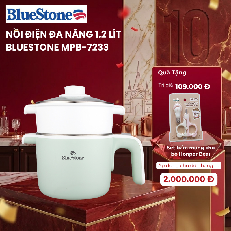 Nồi Điện Đa Năng BlueStone MPB-7233 1.2 Lít 600-720W
