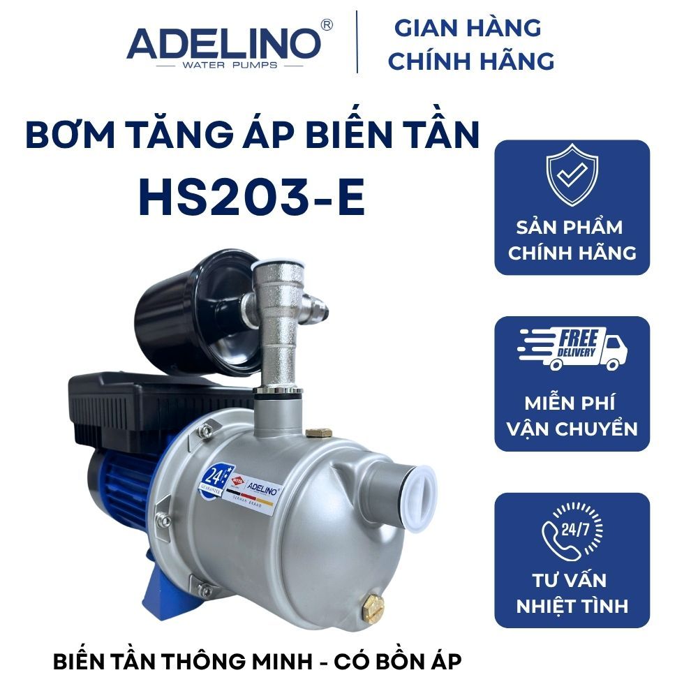 Bơm biến tần thông minh có bồn áp HS203E(R) - 370W Adelino