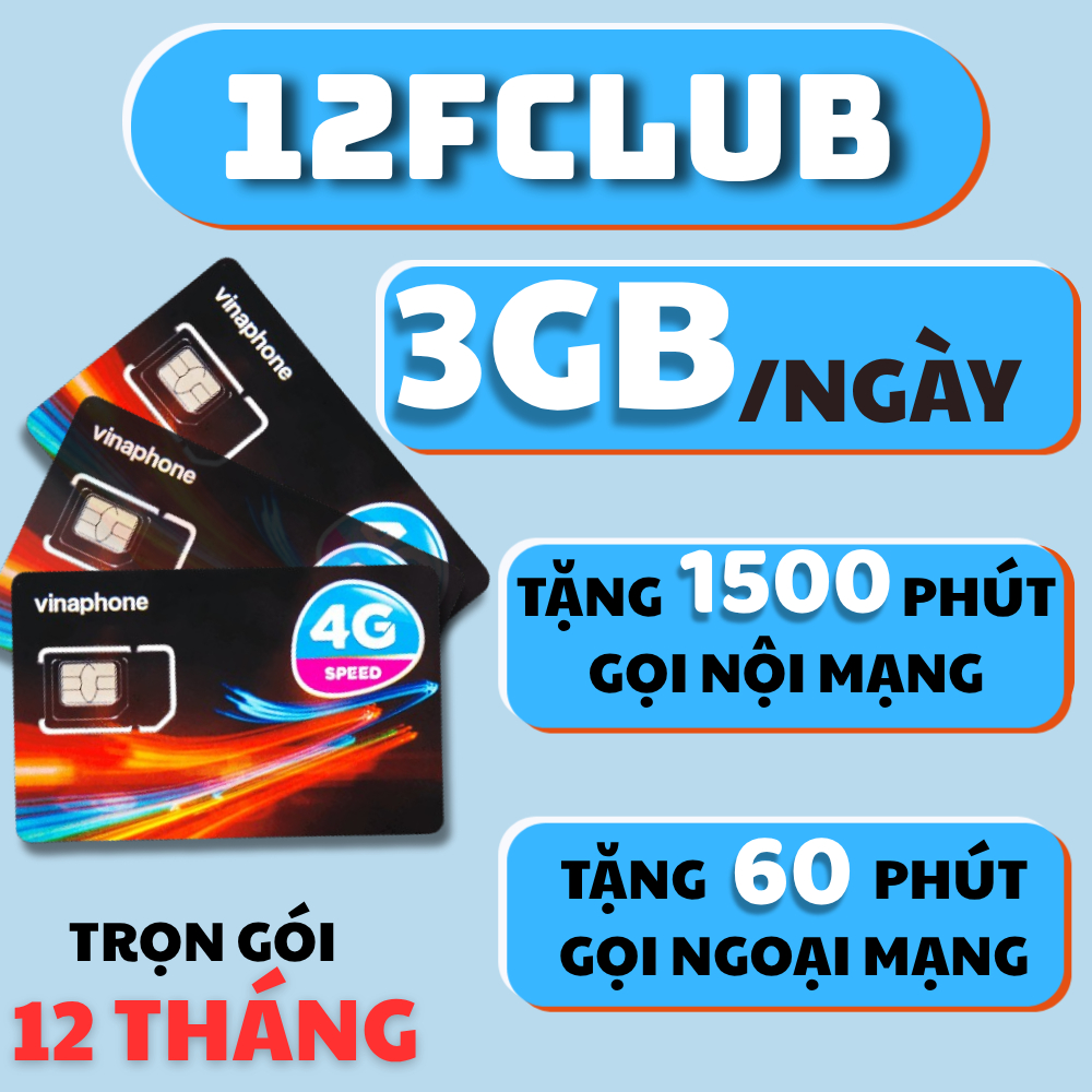 MIỄN PHÍ 12 THÁNG | SIM DATA NGHE GỌI THẢ GA KHÔNG LO MẤT PHÍ - SIM 4G 5G VINAPHONE 12FCLUB MIỄN PHÍ