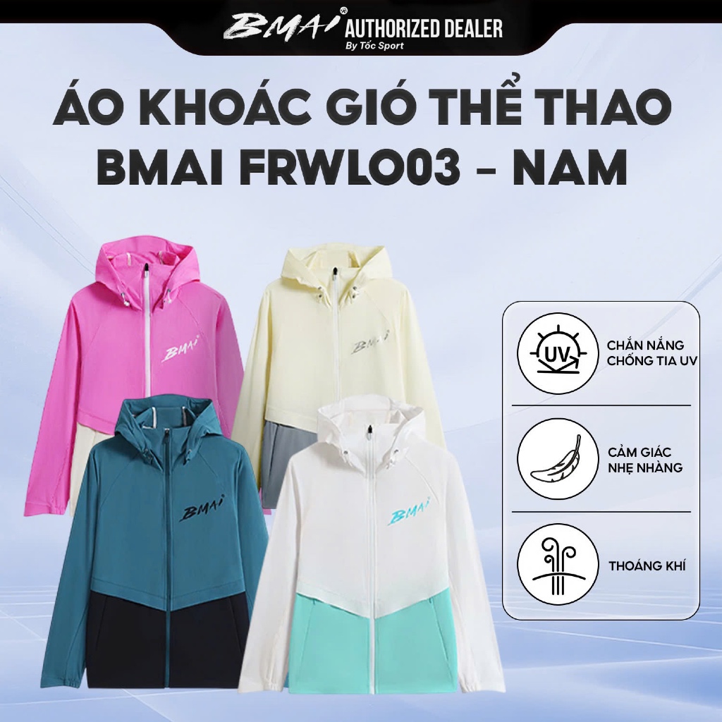 BMAI Áo Khoác Chống Nắng Chạy Bộ BMAI UPF50+ | Hàng Chính Hãng | Nhẹ Tênh – Thoáng Khí – Chống Nắng 