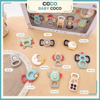Bộ Xúc Xắc Lục Lạc Gặm Nướu Cho Bé Baby Teether Rattles, Đồ Chơi Âm Thanh Cho Bé Nhiều Chi Tiết, Màu Pastel Dễ Thương