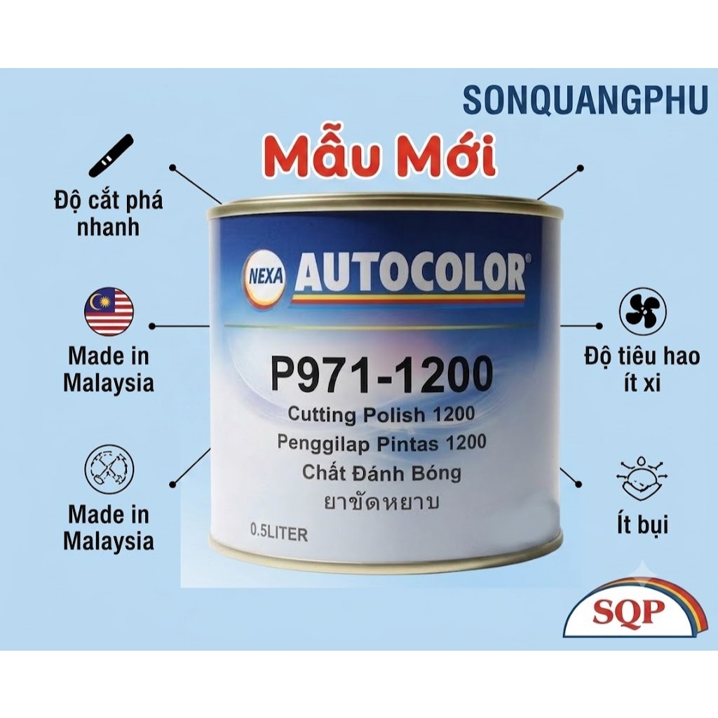 Xi Đánh Bóng Nexa Autocolor P971-1200 Bước 2-Bát Bóng Xóa Vết Xước Sơn Ô Tô Xe Máy SONQUANGPHU8856