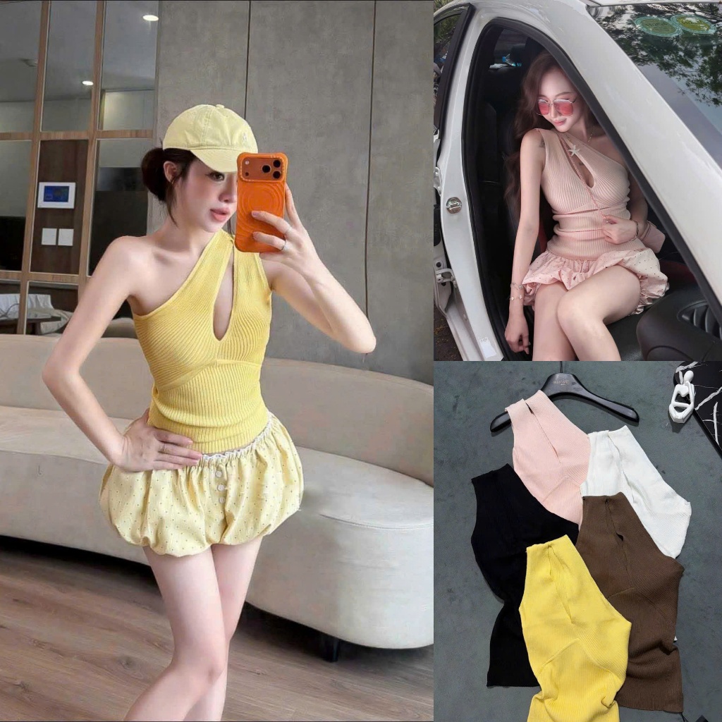 [Follow shop nhận mã 10k] Áo lệch vai len mỏng mtg UMEE STORE AP1062
