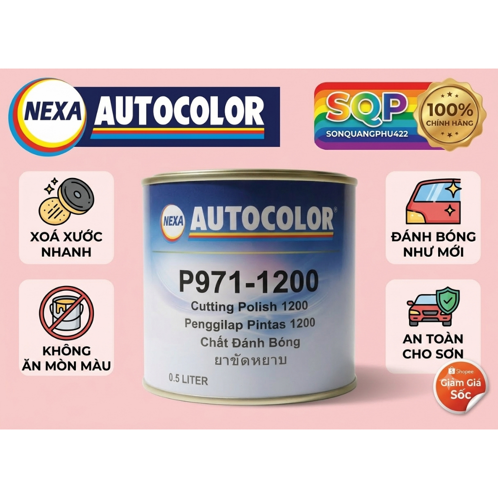 500g Bát phá Autocolor Bas bóng Autocolor bước 2 P971-1200 đánh bóng SONQUANGPHU422
