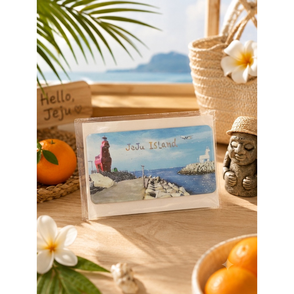 Magnet nam châm toàn cảnh lưu niệm Jeju Island, decor tủ lạnh, quà lưu niệm