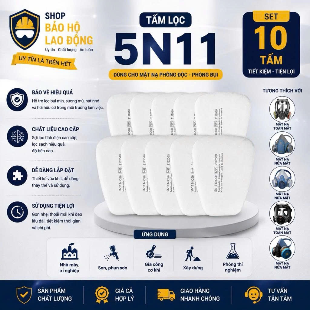 Tấm Lọc Bụi  5N11, N95, 10 Cái/Hộp