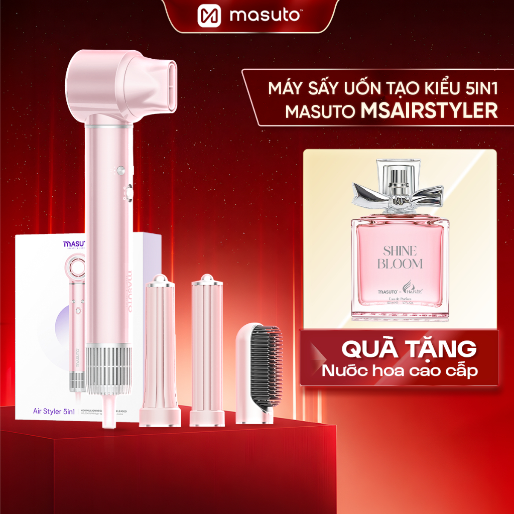 Máy Sấy Tóc Tạo Kiểu 5in1 Masuto AirStyler Đa Chức Năng Công Nghệ Ion Giảm Hư Tổn Tóc 1300W