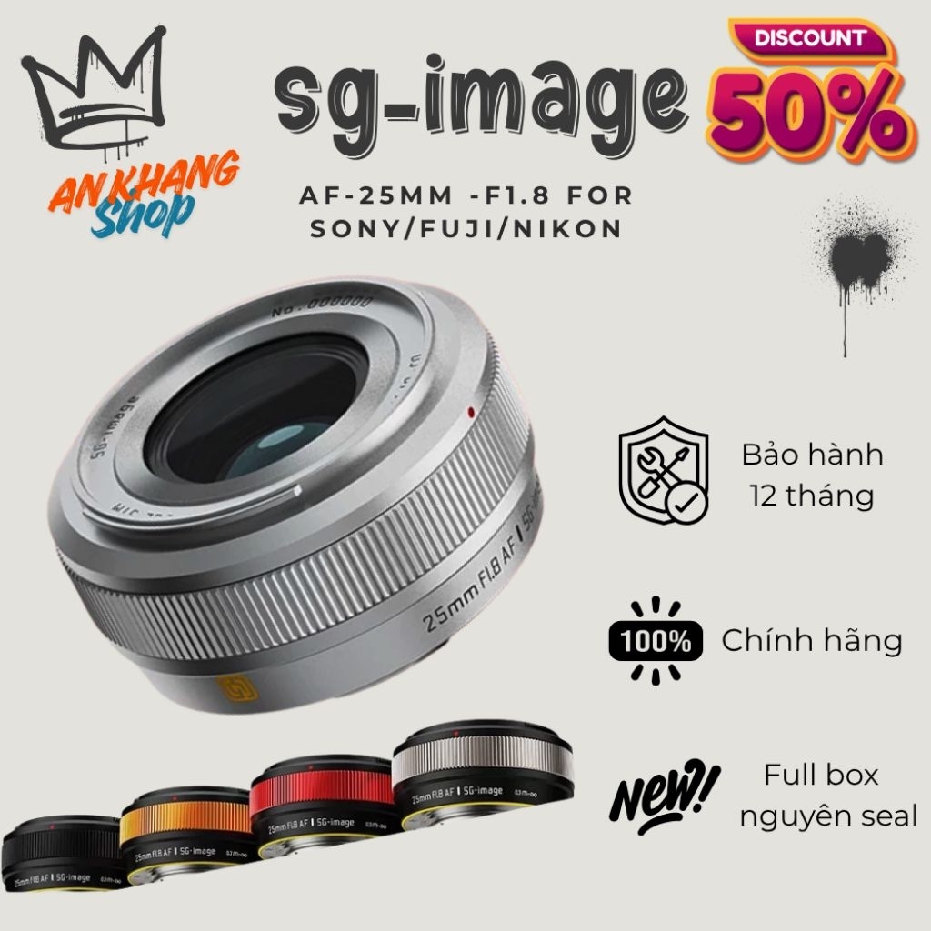 Ống kính SG-IMAGE AF 25mm F1.8 .kèm hood và bộ phụ kiện hãng (mới 100% nguyên seal )