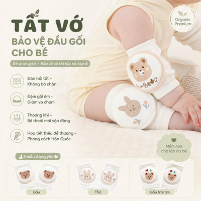 Tất Tập Bò, Vớ Tập Bò KidsWorld Phong Cách HÀN QUỐC  bảo vệ đầu gối bé không bị đau khi bò