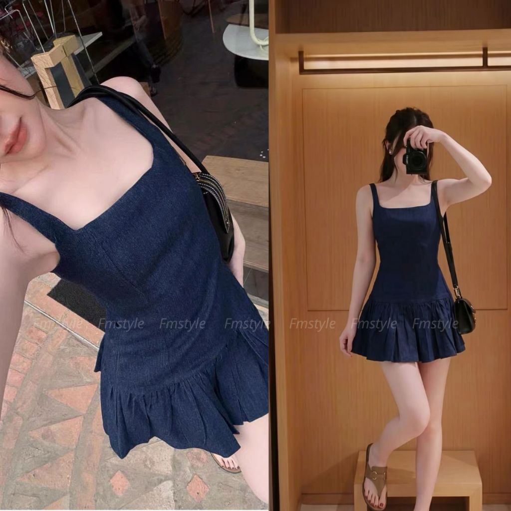 Váy Đầm Nữ FMSTYLE  2 Dây xòe dáng ngắn Vintage Siêu Xinh 26050173