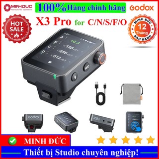Trigger Godox X3 Pro TTL Wireless, màn hình cảm ứng Canon, Nikon, Sony, Fujifilm, Olympus ( MINH ĐỨC )