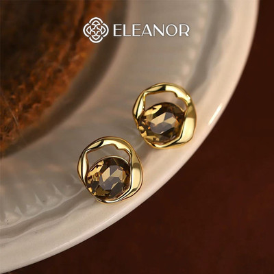 Bông tai nữ chuôi bạc 925 Eleanor Accessories đính đá phụ kiện trang sức khuyên tai retro 12163