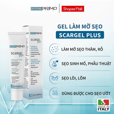 Kem Bôi Sẹo Dottorprimo Scargel Plus 10ml/ 20ml Dùng Được Khi Vết Thương Còn Ướt, Không Nhờn Rít