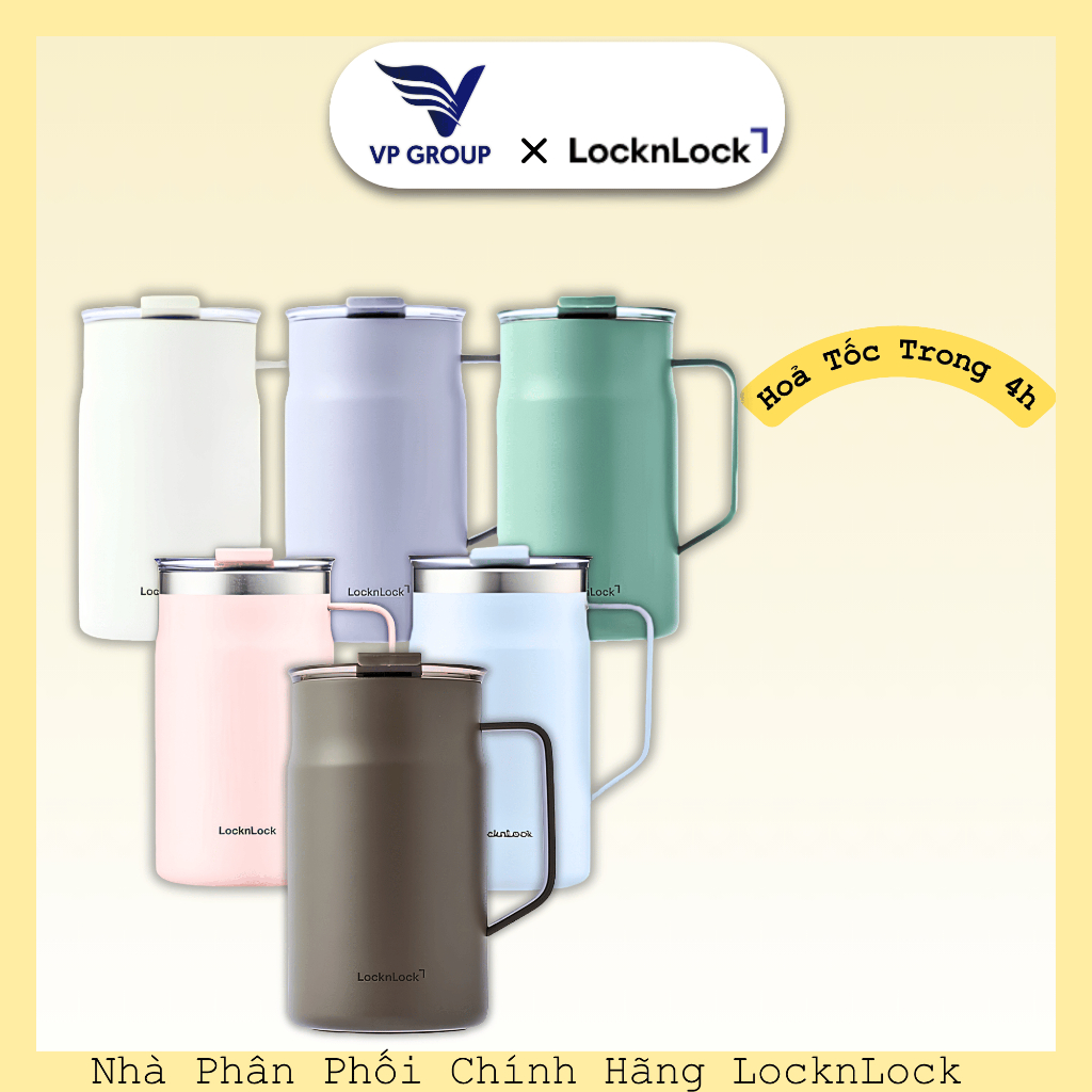 Ca giữ nhiệt LocknLock chính hãng Metro Ceramic Mug LHC4282 dung tích 600ml (trắng, xanh, tím) (VPG)