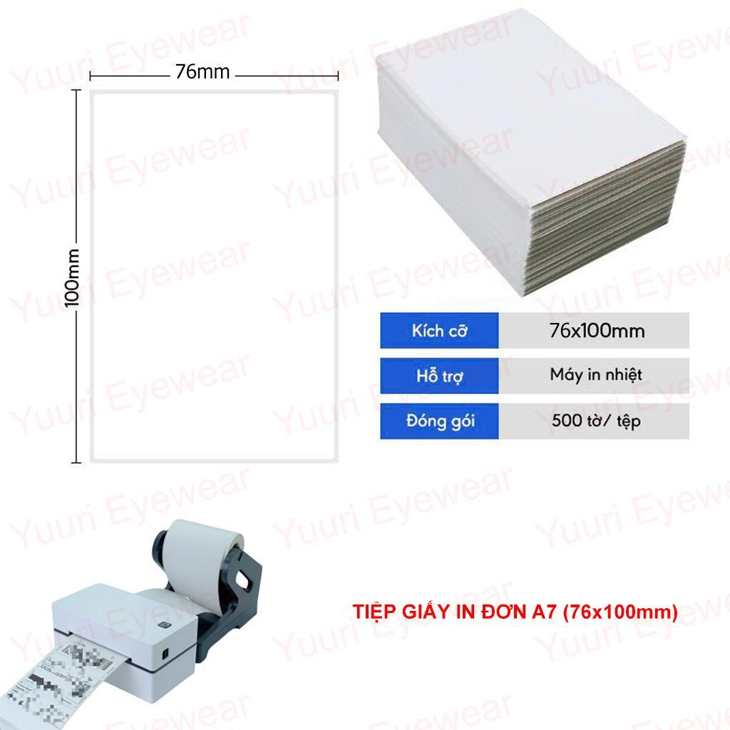 Giấy In Nhiệt Khổ A7 (76x100mm) Tệp 500 Tờ có sẵn keo dán, Giấy In Bill Khổ 57x38, 57x45 (mm)