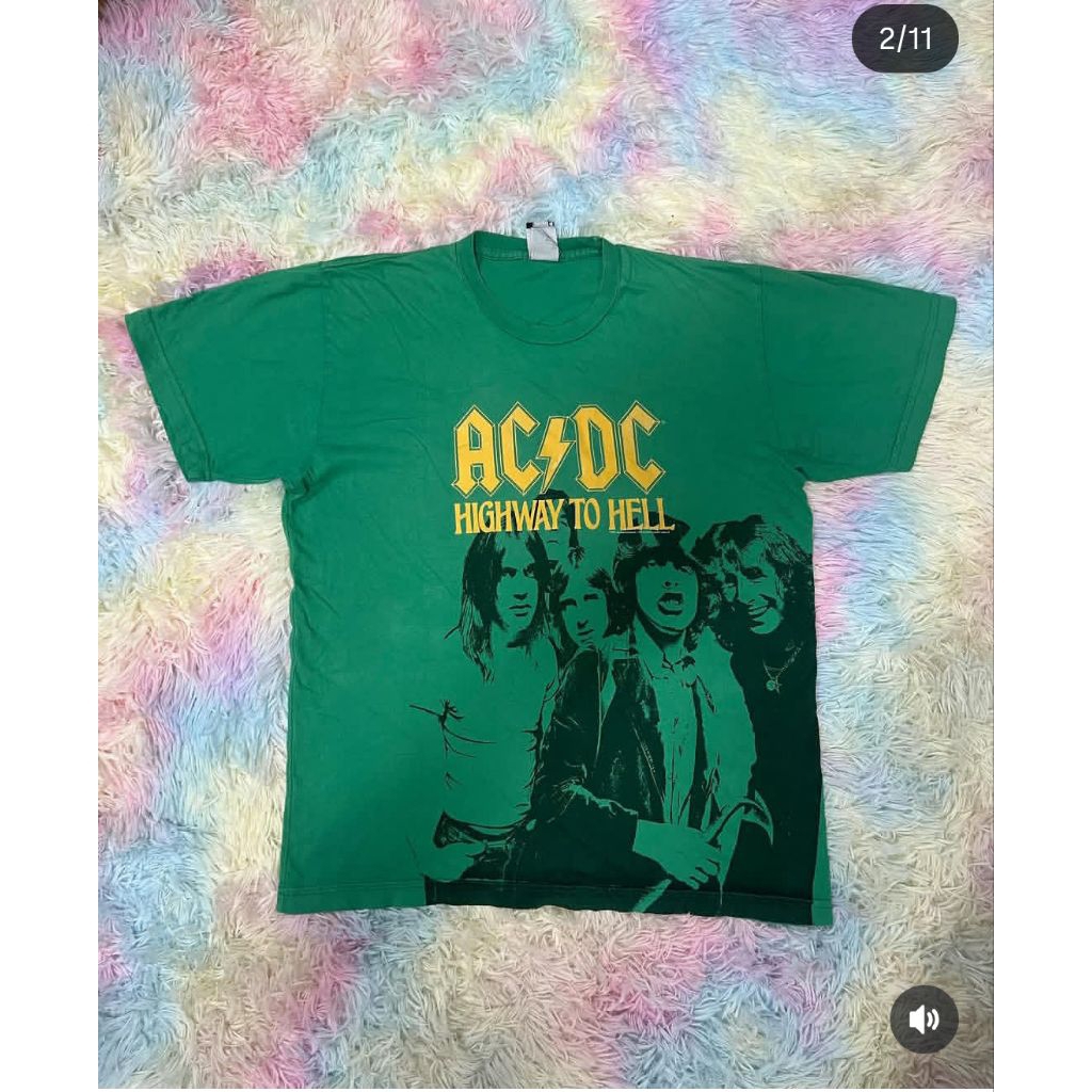 Áo thun rocks acdc nam nữ ac dc 2004 vintage 2hand 2nd real authentic auth chính hãng