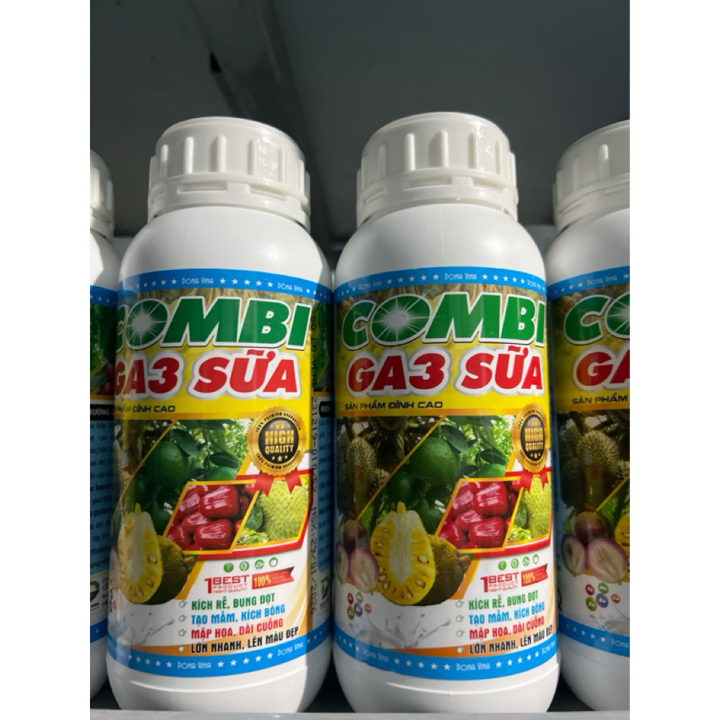 Phân Bón Vi Lượng COMBI GA3 SỮA Dona Vina (Chai 500ml) - Kích Rễ, Bung Đọt, Mập Hoa, Lớn Trái, Đẹp M