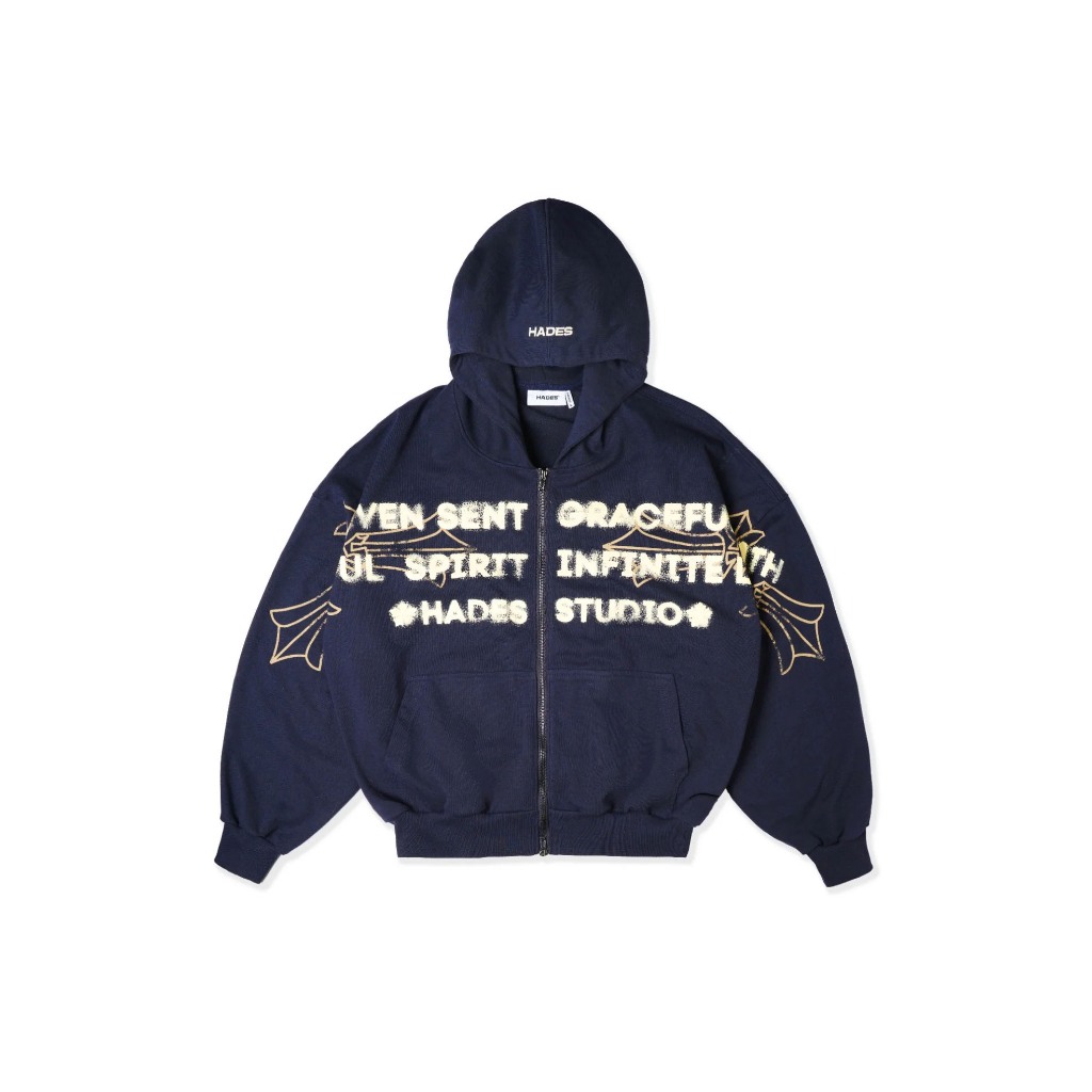 HADES HEAVEN’S CALL HOODIE ZIP - BLUE NAVY - HADES Brand chính hãng