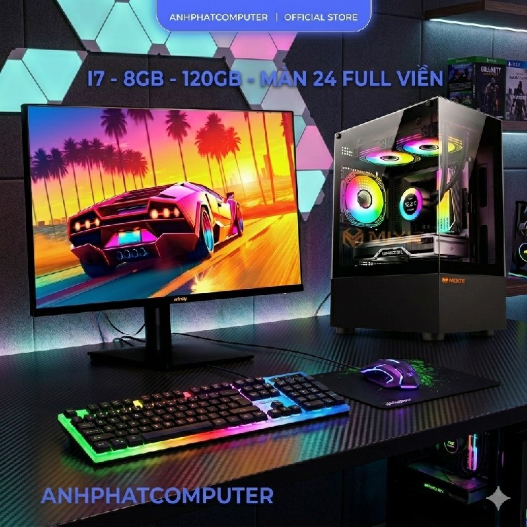 Thùng PC Gaming Đồ Họa Mạnh Mẽ Intel Core i7 Gen 8 / Gen 9 | RAM 16GB DDR4 | SSD 240GB Chạy Cực Nhan