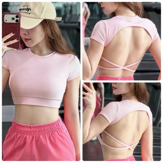 Croptop Thể Thao Nữ Dây Chéo Số 8 Phom Ôm Tôn Dáng