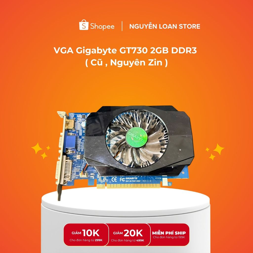 Card Màn Hình VGA Gigabyte GT730 2GB DDR3 Cũ - Hàng Nguyên Zin, Đẹp Như Mới