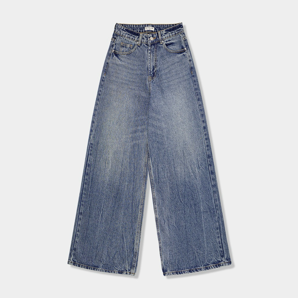 ( RETRO JEANS-) Quần jeans ống rộng WASH BẠC, phong cách đường phố | BAHYCHIC