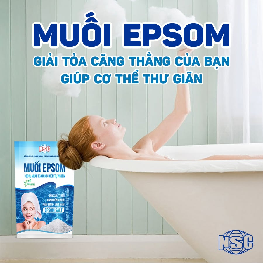 Muối Epsom Nam Định NSC muối khoáng tự nhiên 200g Giải tỏa căng thẳng cơ bắp