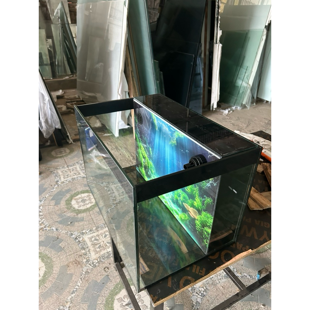 Bể lọc vách sau, 70x40x40 kính 8ly siêu trong, giao hàng toàn quốc