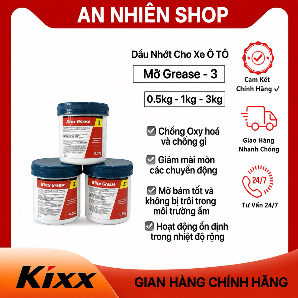 Mỡ Kixx Grease 3 đa dụng - 0.5 Kg