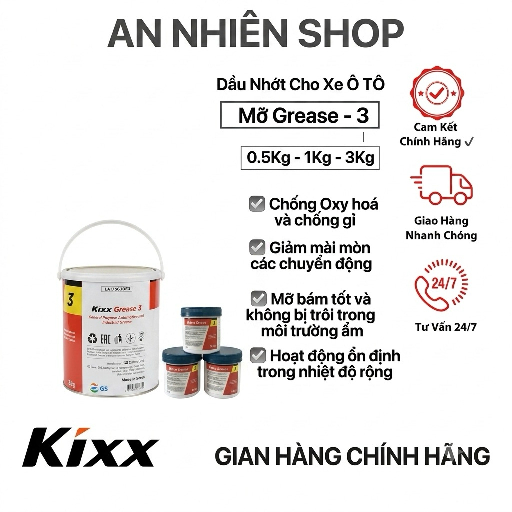 Mỡ Kixx Grease 3 - 3Kg