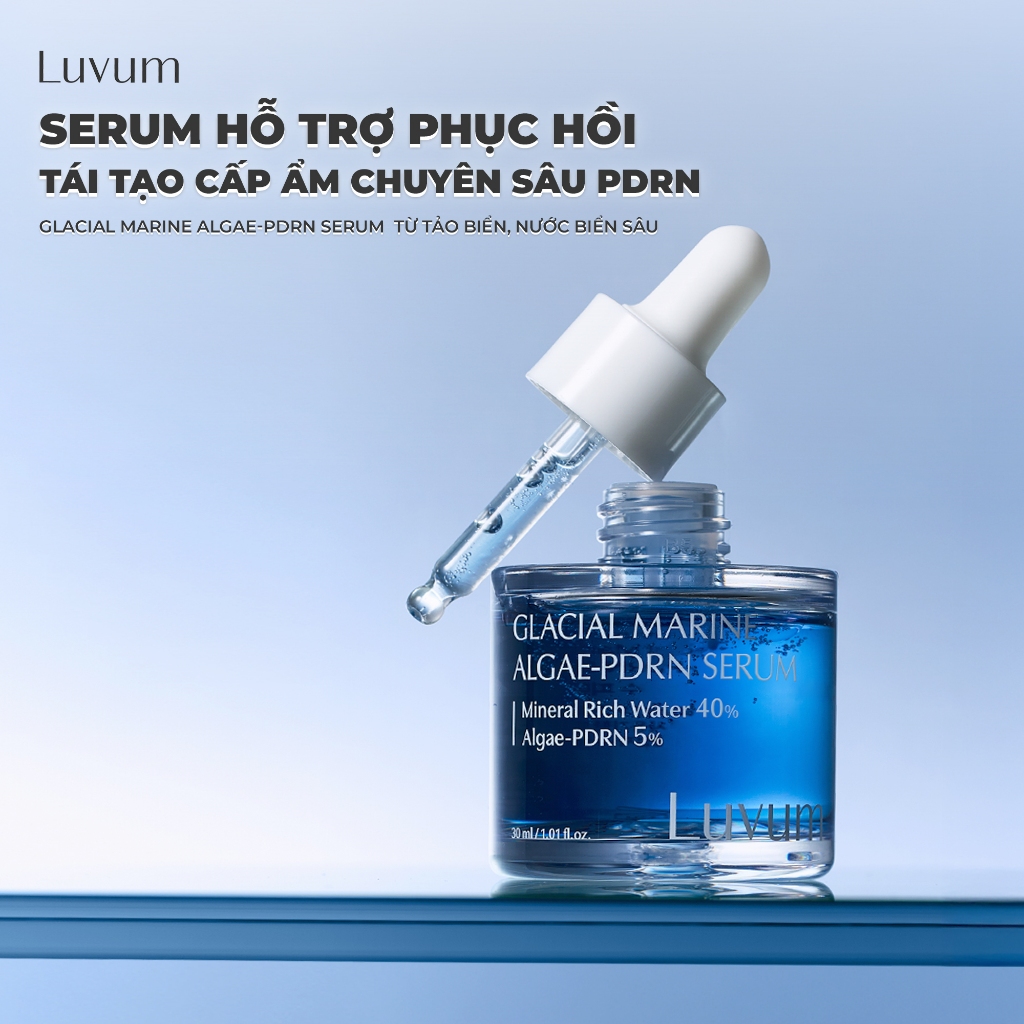 Serum hỗ trợ phục hồi tái tạo cấp ẩm chuyên sâu  Luvum Glacial Marine Algae-PDRN Serum