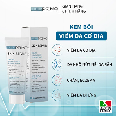 Kem Bôi Viêm Da Cơ Địa DottorPrimo Skin Repair 20ml/ 50ml Làm Dịu Chàm, Eczema, Giảm Khô, Bong Tróc