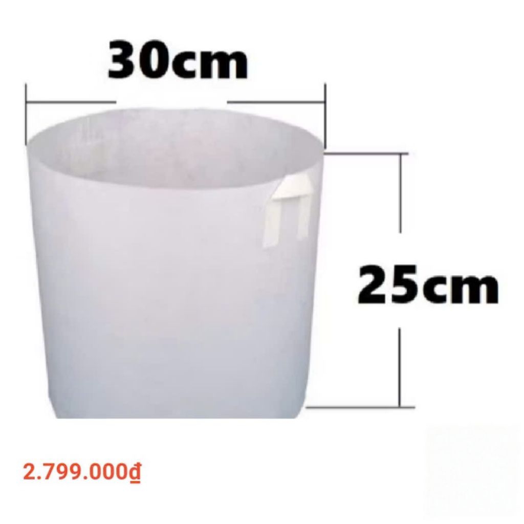 Bao 500 cái túi vải 30x25 hai quai (đường kính 30cm, cao 25cm)