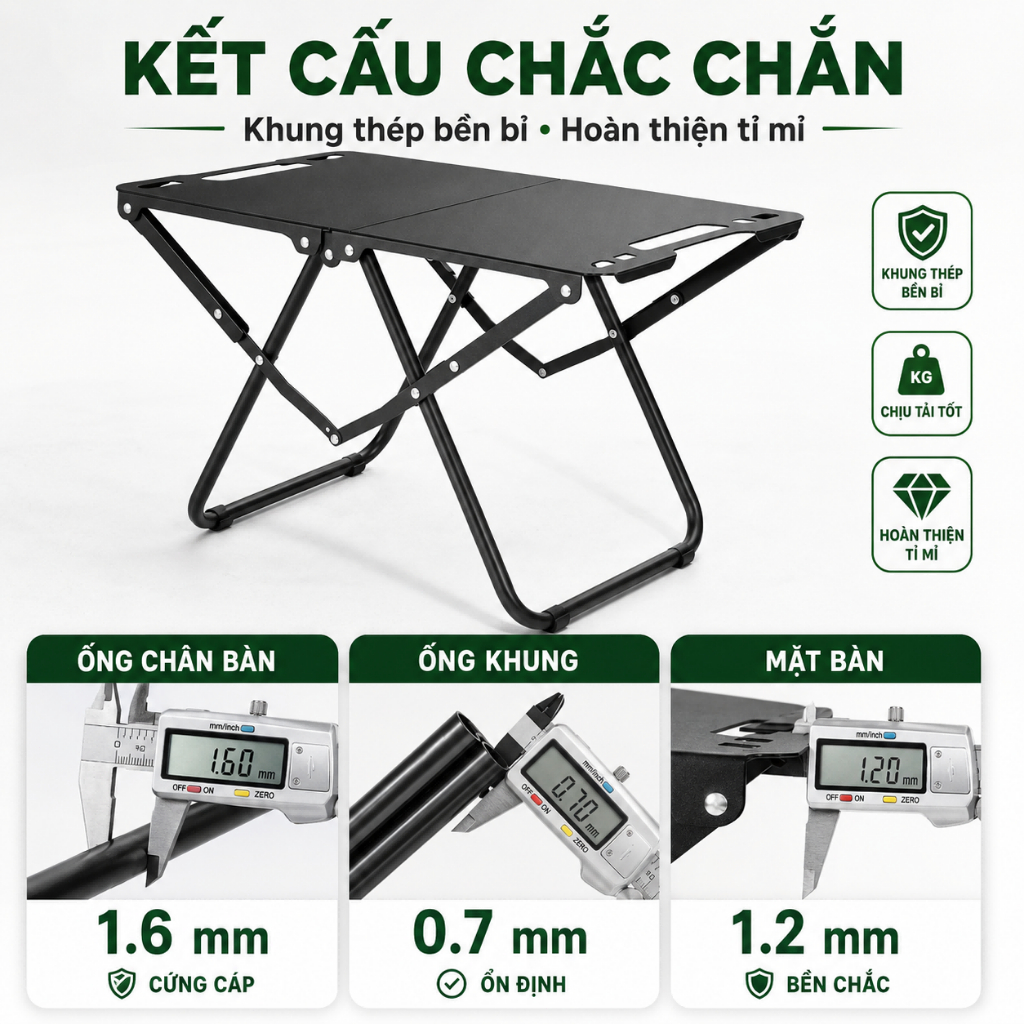 Bàn cắm trại ngoài trời có thể gập lại, di động, trọng lượng nhẹ, bàn dã ngoại bằng nhôm BBQ, bàn cắm trại | BigBuy360 - bigbuy360.vn