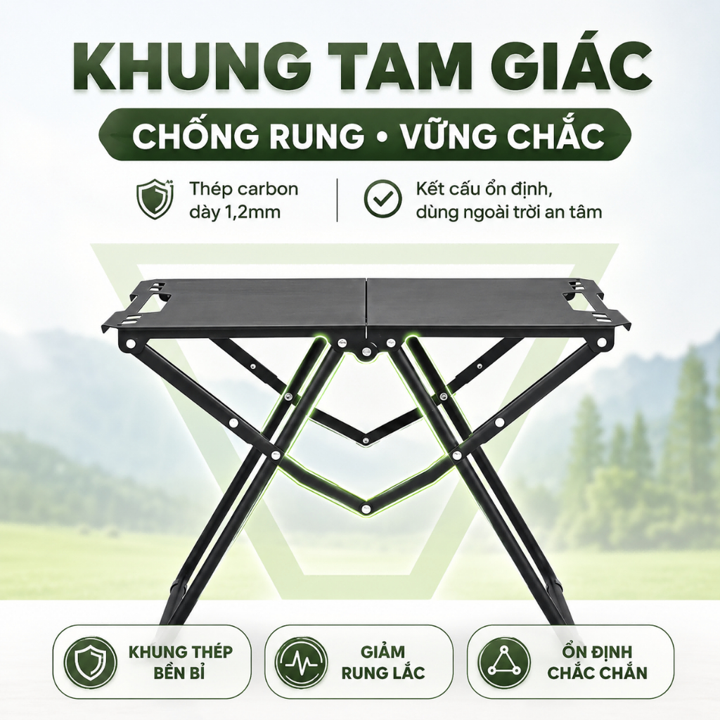 Bàn cắm trại ngoài trời có thể gập lại, di động, trọng lượng nhẹ, bàn dã ngoại bằng nhôm BBQ, bàn cắm trại | BigBuy360 - bigbuy360.vn